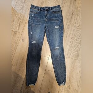 Maurices High-Rise Skinny Distressed Blue Jeans Women's M-REG